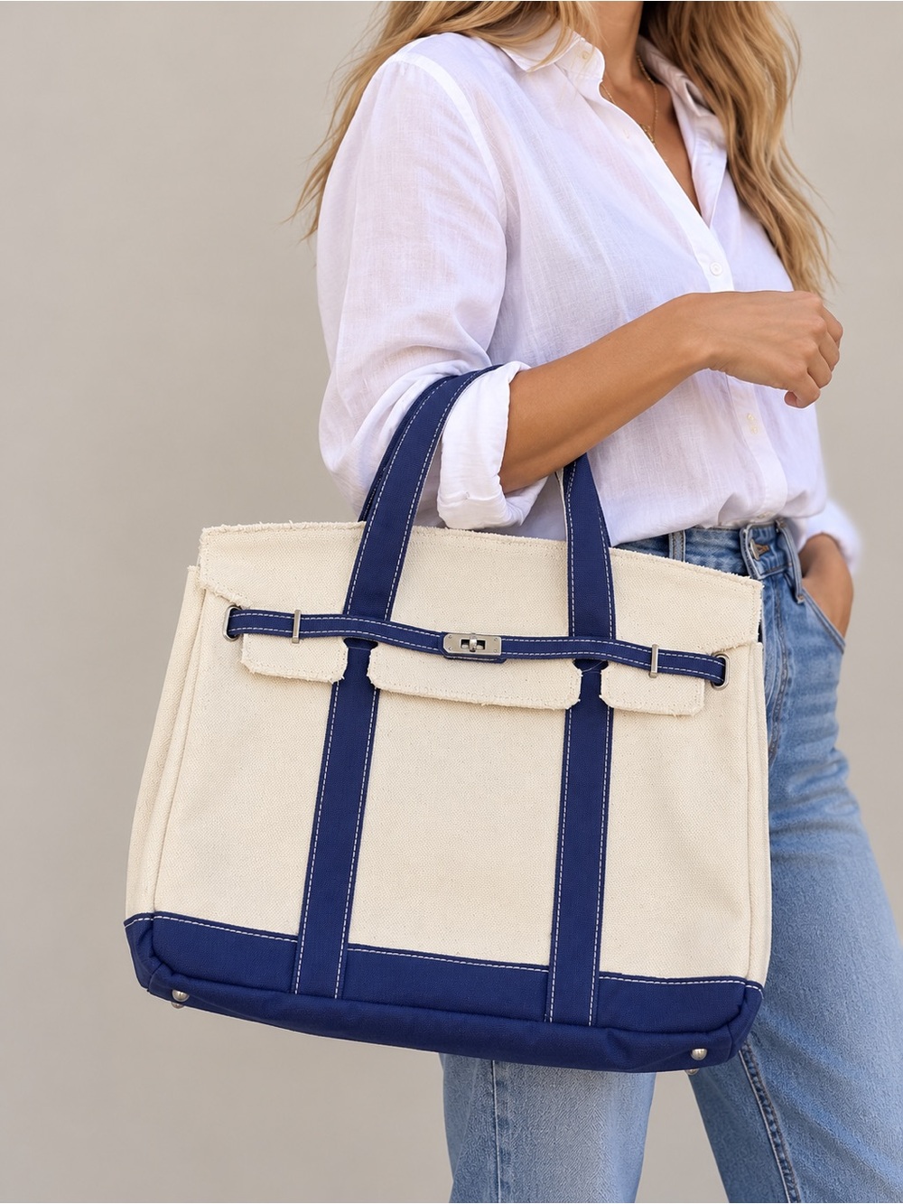 NWT - Boatkin Canvas Boat Tote - Large